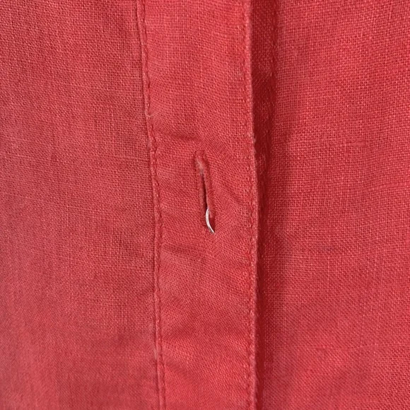 Stella Carakasi Coastal Hemp Coral Asymmetrical Button Down Boho Tunic - Picture 6 of 9